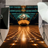 Aperturee - Aperturee Green Gold Crystal Balls Dance Hall Sweep Backdrop